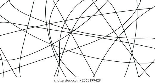 Abstract messy line pen scribble on a white background. Vector illustration