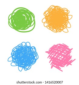 Abstract messy line vector illustration. Hand drawn design element. Child drawing skill.