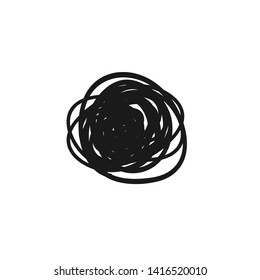 Abstract messy line vector illustration. Hand drawn design element. Child drawing skill.