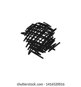Abstract messy line vector illustration. Hand drawn design element. Child drawing skill.