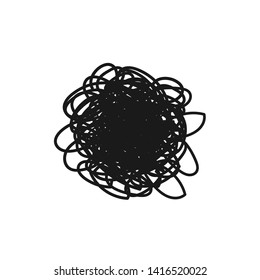 Abstract messy line vector illustration. Hand drawn design element. Child drawing skill.
