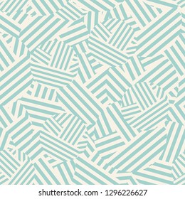 Abstract messy linear dot, circles, geometrical seamless pattern. Striped background. Vector illustration.    
