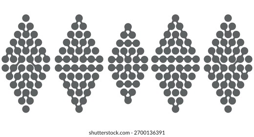Patrón metaball Abstractas verde, amarillo, azul sobre un fondo gris, cadena de la molécula, Ilustración vectorial, iconos geométricos