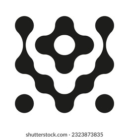 Icono del vector del metabolismo abstracto. Puntos conectados, patrón de círculos 