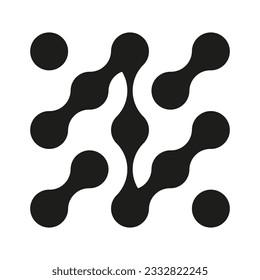 Abstract metaball vector icon. Connected dots	
