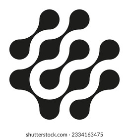 Abstract metaball vector icon. Connected dots	
