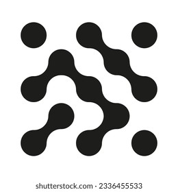 Abstract metaball vector icon. Connected dots