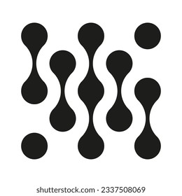 Abstract metaball vector icon. Connected dots