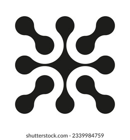Abstract metaball vector icon. Connected dots