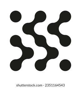 Abstract metaball vector icon. Connected dots sign