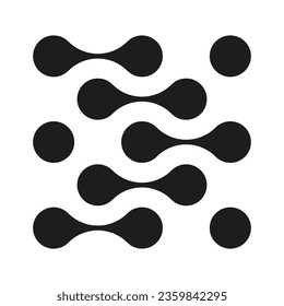 Abstract metaball vector icon. Connected dots