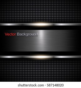 Abstract metal background black, vector illustration