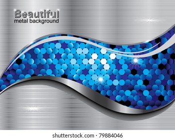 Abstract metal background with  bright element.
