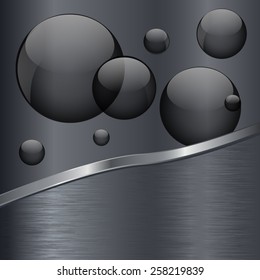 Abstract metal background with bubble. Vector Illustration.