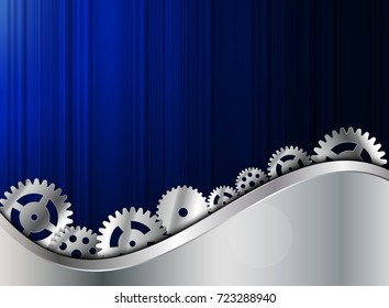 Abstract Metal Background with Gear Vector Illustration EPS10