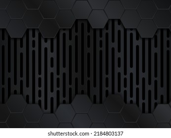 Abstract metal background. Geometric background with hexagons. Vector design template