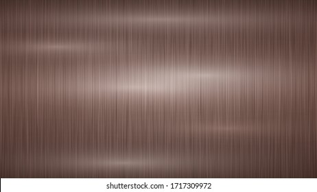 Abstract metal background with glares in brown or bronze colors