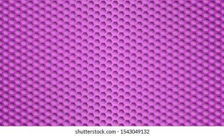 Abstract metal background with hexagonal holes in purple colors