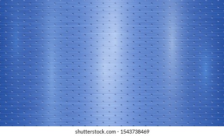 Abstract metal background with hexagonal holes in blue colors