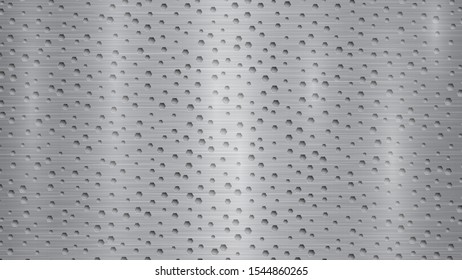 Abstract metal background with hexagonal holes in gray colors