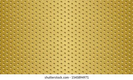 Abstract metal background with hexagonal holes in yellow colors