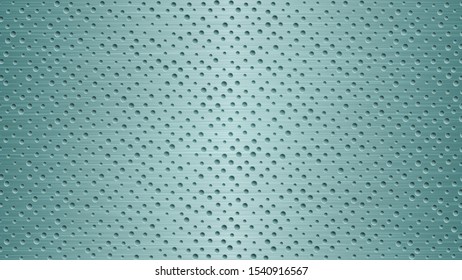 Abstract metal background with holes in light blue colors