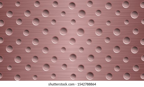Abstract metal background with holes in light red colors