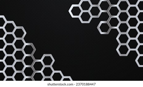 Abstract metal background. Honeycomb pattern. Vector design template