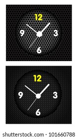 Abstract metal background with modern clock