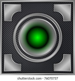 Abstract metal background. On Off Buttons.