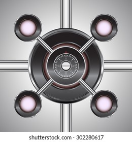 Abstract metal background. Protection. Lock. Safe background.