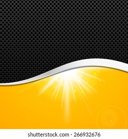 Abstract Metal Background with a summer sun burst 