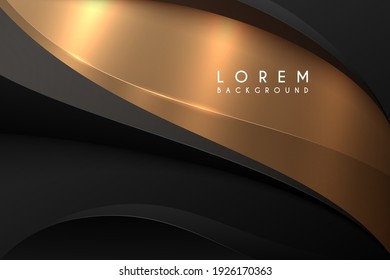 Abstract Metal Black And Gold Background