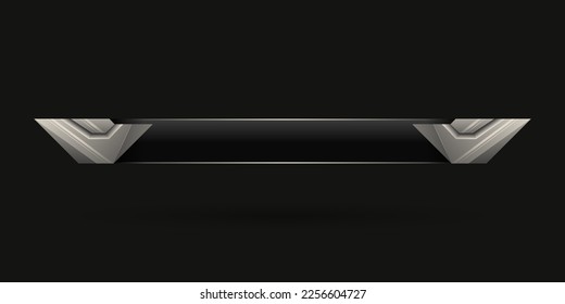 Borde de metal negro banner de título gui de tercer juego inferior