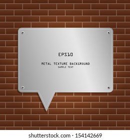 Abstract metal bubble on brick wall texture - Vector illustration