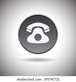 Abstract metal button - support service