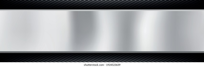 Abstract metal and carbon fiber texture background - Vector illustration