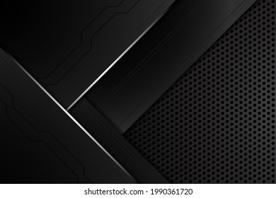 abstract metal carbon texture and line chromium on metallic sheet hole modern  technology design background. vector illustration	