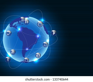 Abstract metal connection concept earth  background