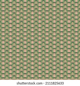 Resumen de la textura del copo metálico sin soldadura. Escuadrón metálico, diseño geométrico de fachadas en tonos beige verde pastel mutado. Ilustración vectorial de diseño gráfico