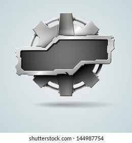 Abstract metal gear with frame