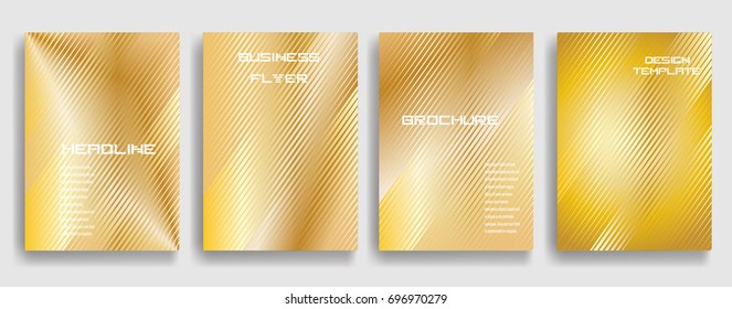 Abstract Metal Geometric Stripe Pattern. Linear backdrop . Golden background . Poster, brochure geometric design in gold color.
 Vector.