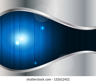 Abstract metal and glass background with frame