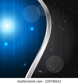 Abstract metal and glass background with frame