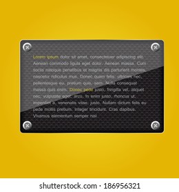 Abstract metal and glass background with frame