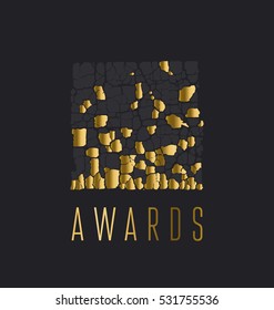 abstract metal gold leaf pattern. vector illustration. gold particles luxury background. concept decorative element for poster