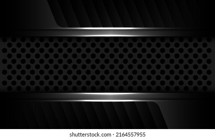 Abstract metal grey circle mesh banner design modern industrial futuristic technology vector illustration.