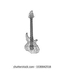 Abstract Metal Guitar Background isolated line art images