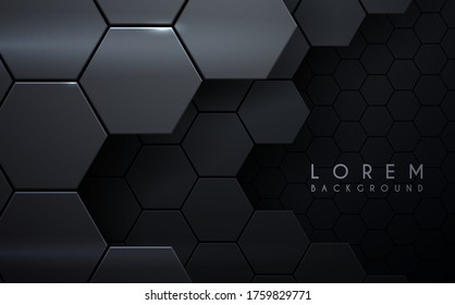 Abstract Metal Hexagon Layers Background