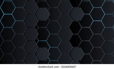 Abstract Metal Hexagonal Background Blue Light Stock Vector (Royalty ...